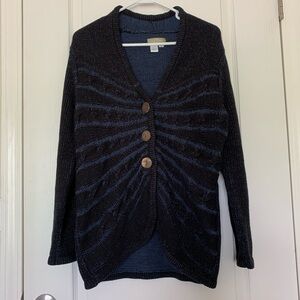 The Territory Ahead Cardigan Sweater 100% Cotton Wooden Button Small Grandpa